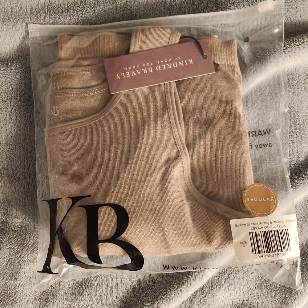 Kindred Bravely Maternity Nursing Longline Bra Top Taupe NWT Small